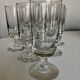 Set of 9 modernist half crystal water wine roller glasses 1960