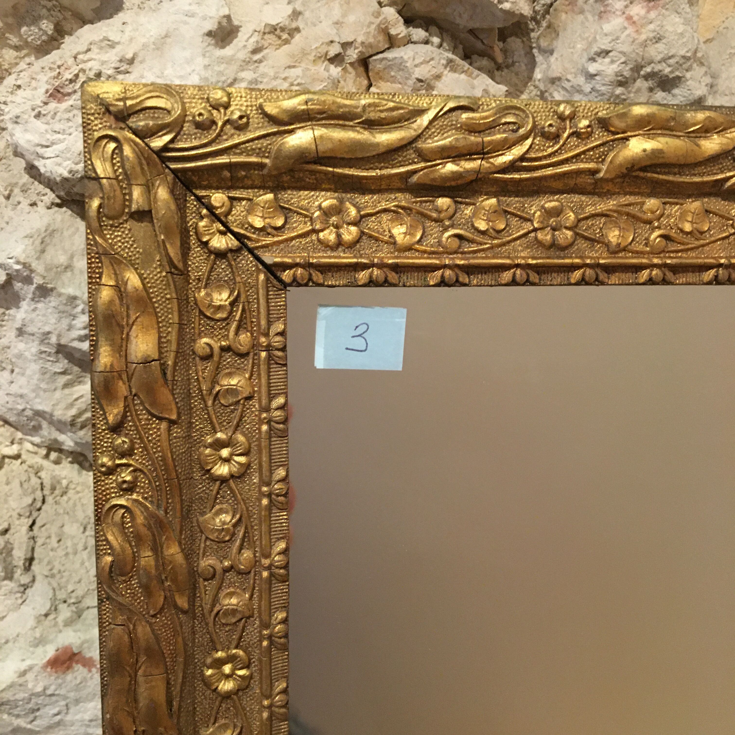 Golden mirror 58x48cm