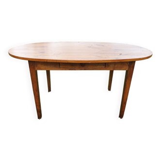 Table de ferme ovale en merisier