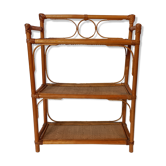 Shelf bamboo and vintage rattan