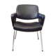 Black vintage conference chair, chrome feet