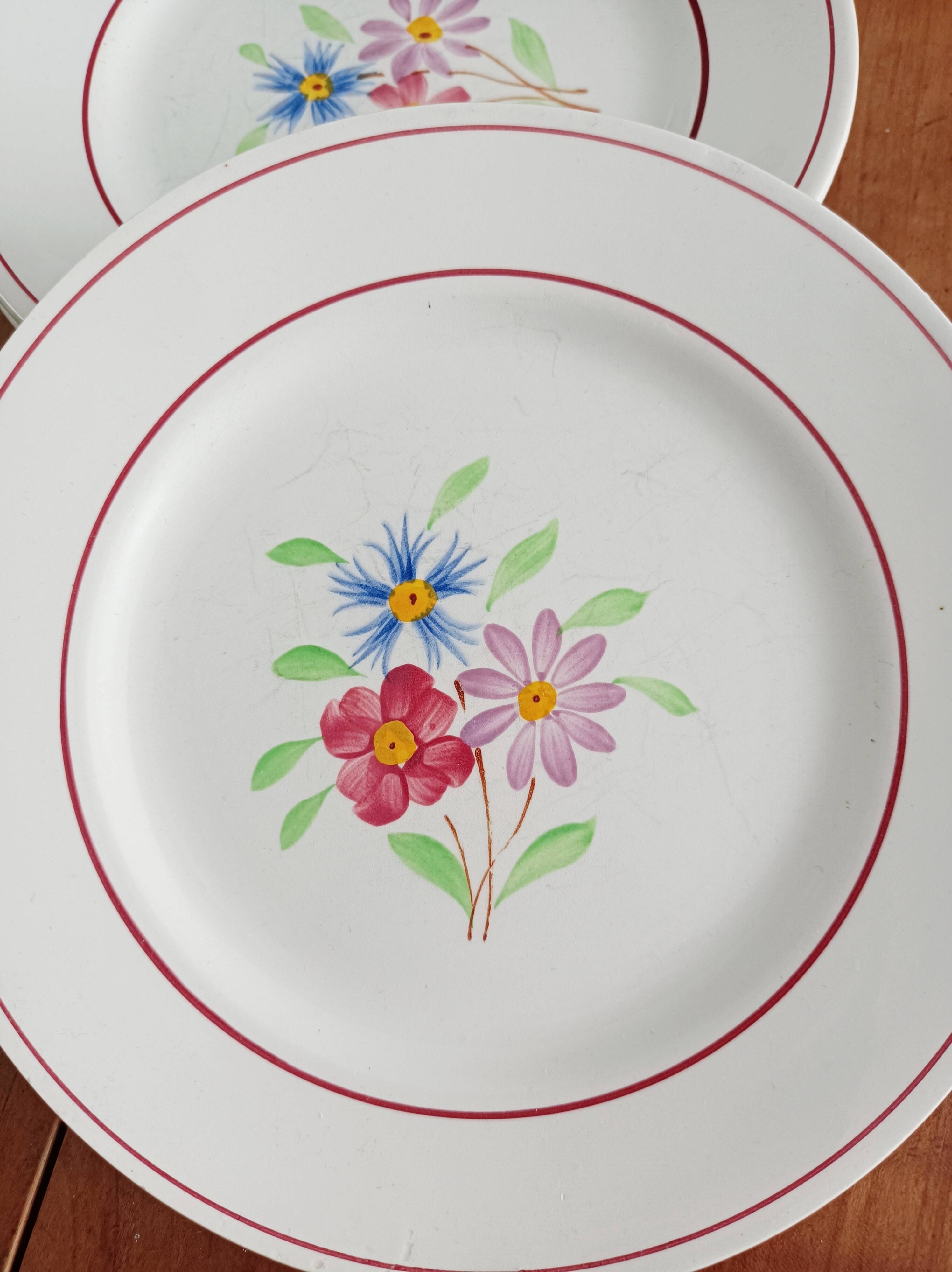 Set of 6 Ceranord dessert plates, Bettina model