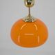 Orange glass and brass pendant, 1980s, restored