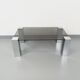 Table basse italienne vintage cidue en verre fumé et métal chromé des années 70