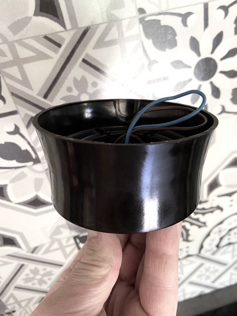 Holophane Ceiling Light Vintage 60s Black Metal and Frosted Glass Crafted