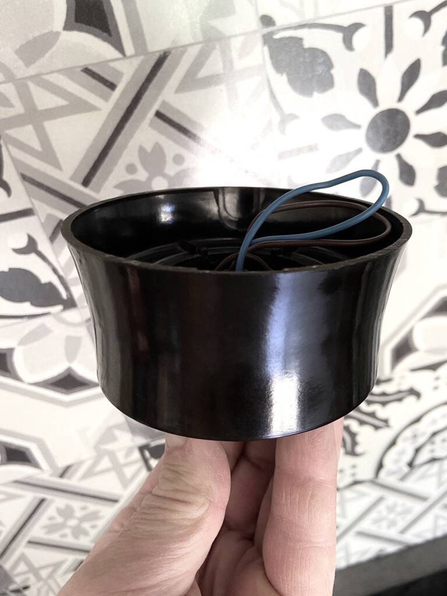 Holophane Ceiling Light Vintage 60s Black Metal and Frosted Glass Crafted