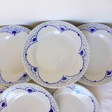 6 dessert plates from Gien, Pervenche model