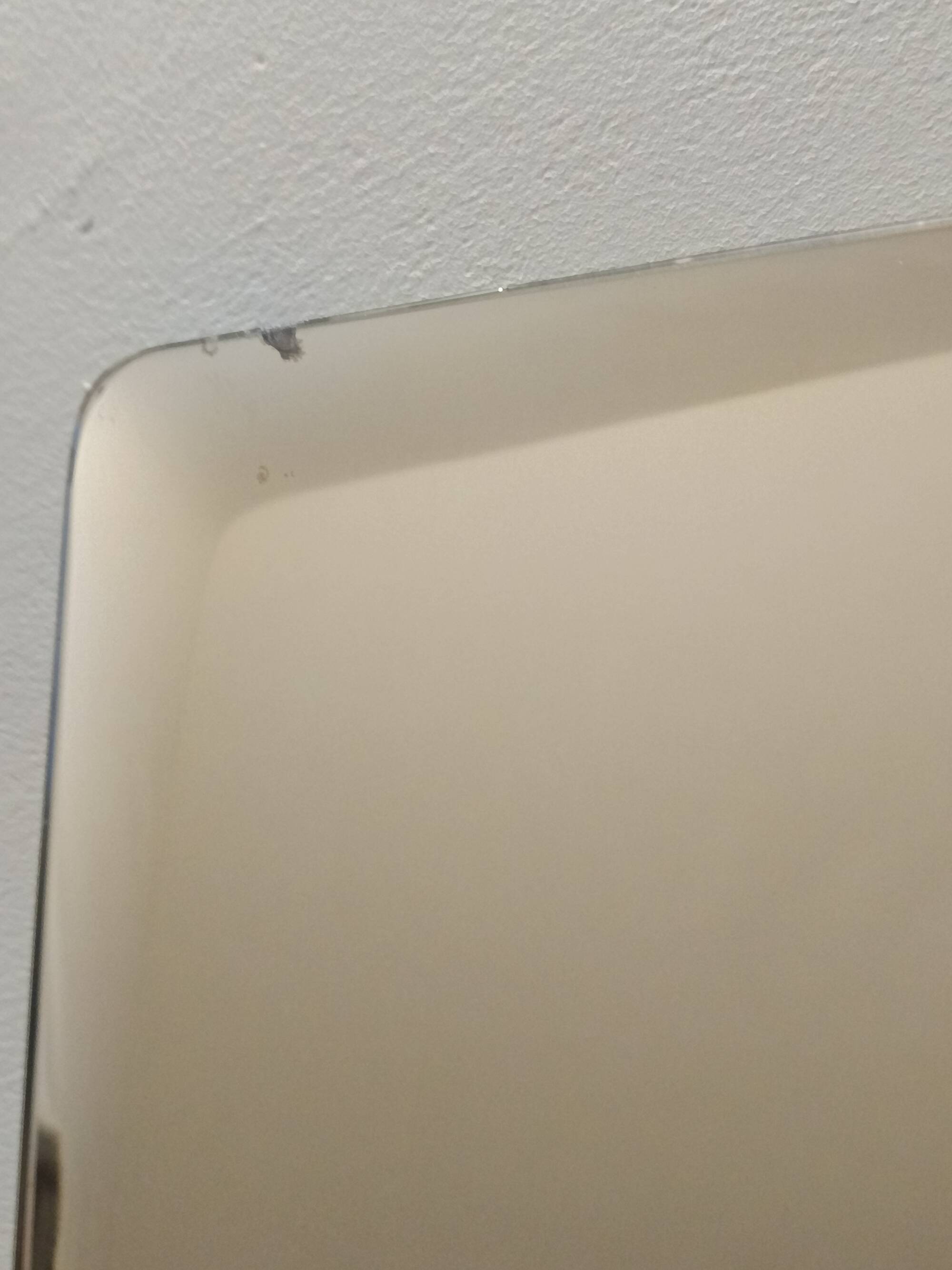 Postmodern Square Beige Wall Mirror with a Beveled Glass, Italy