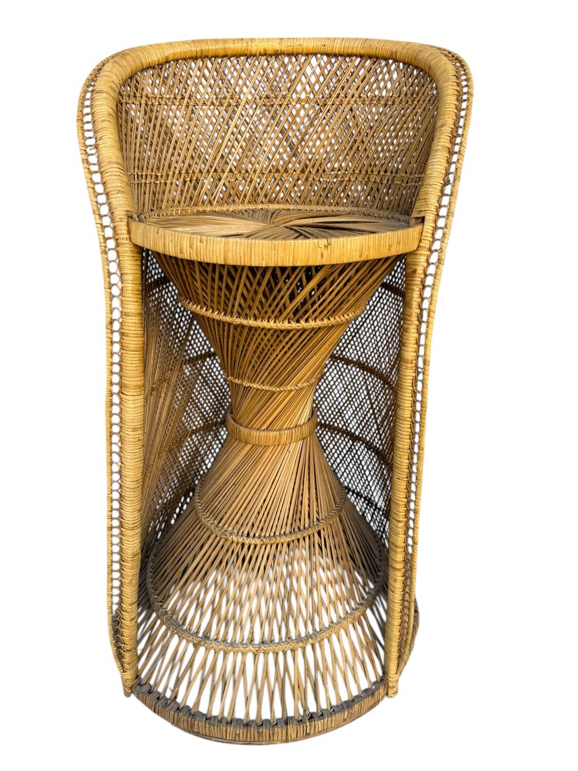 Natural Rattan Stool from the 1960s France