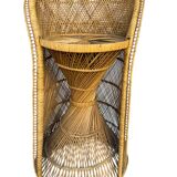 Natural Rattan Stool from the 1960s France