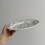 Vintage blue and white ceramic oval dish