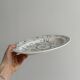 Vintage blue and white ceramic oval dish