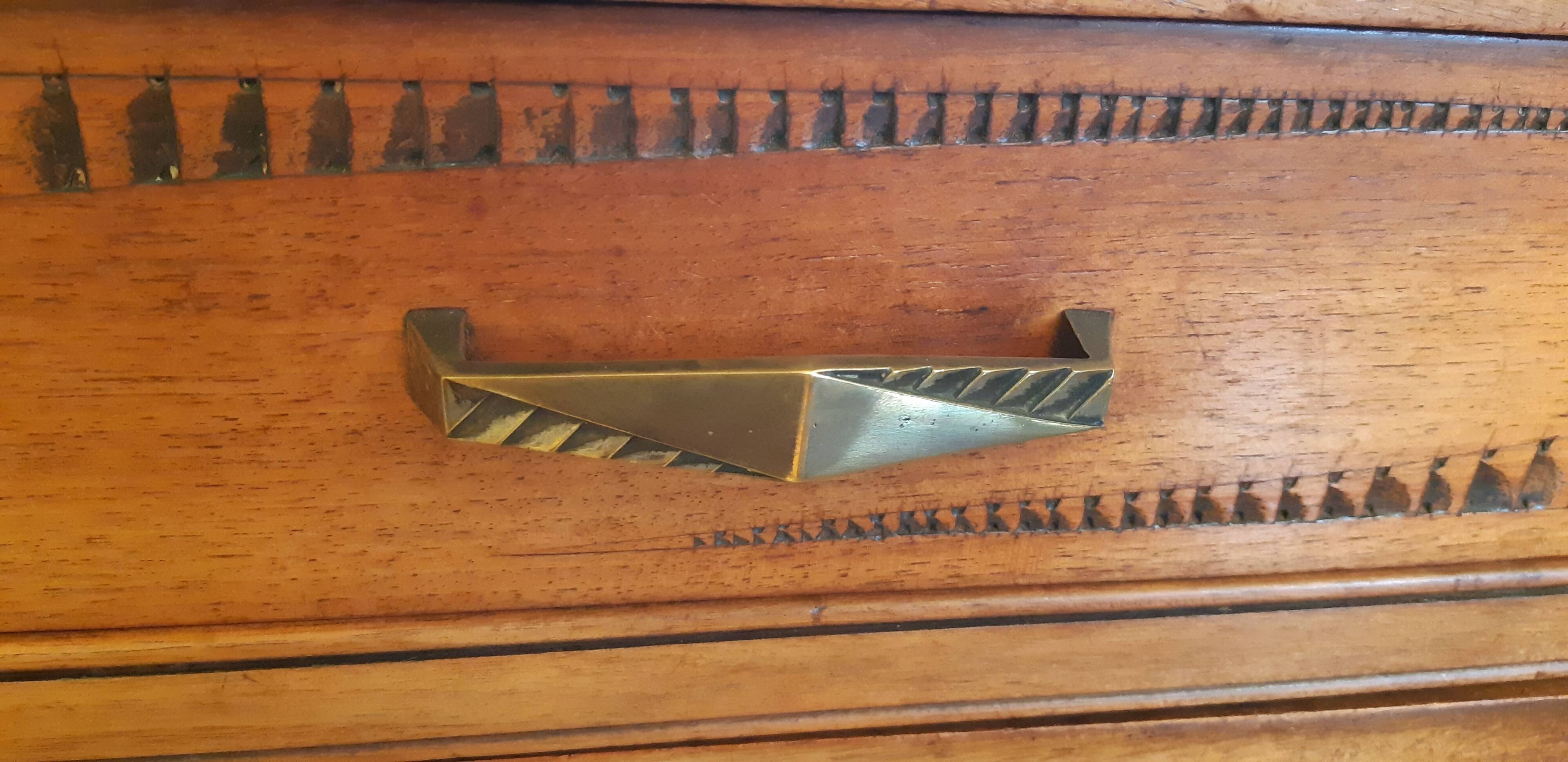 Art Deco Buffet 1930 – Red Marble Top & Sculptures – Excellent Condition