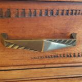 Art Deco Buffet 1930 – Red Marble Top & Sculptures – Excellent Condition