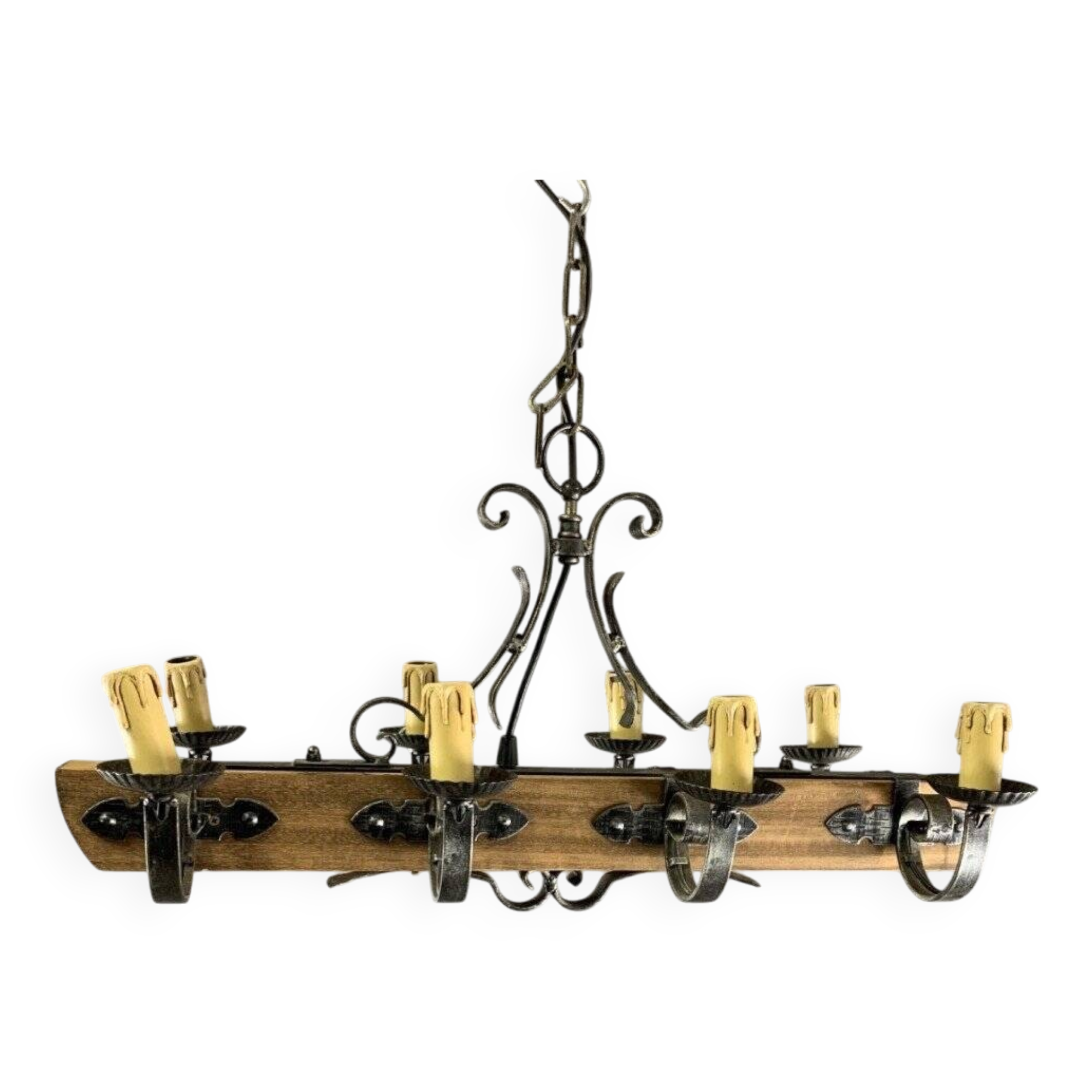Rustic Wood and Metal Pendant Light