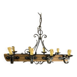 Rustic Wood and Metal Pendant Light