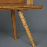 Scandinavian pine bench with turnable backrest, 1890s