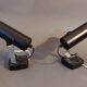 Pair of black Targetti Sankey wall lights 1970.