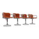 Set of 4 vintage chrome swivel dining room chairs 1970s