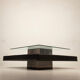 Table basse avec base en cuir de pecari par Tito Agnoli pour Caleido, 1970