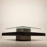 Coffee table with pecari leather base by Tito Agnoli for Caleido, 1970