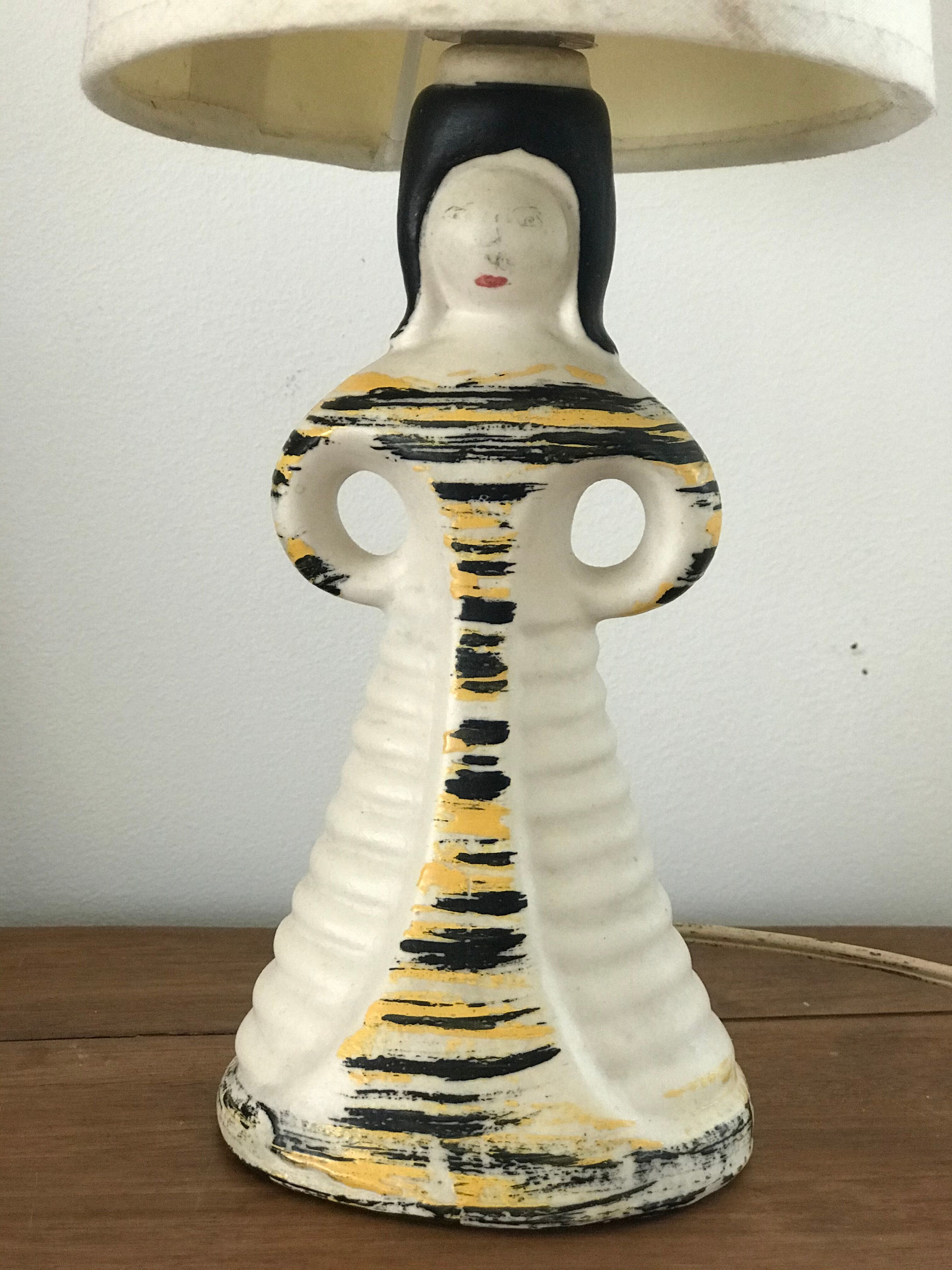 Women's ceramic lamp foot