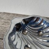 Silver metal shell butter dish