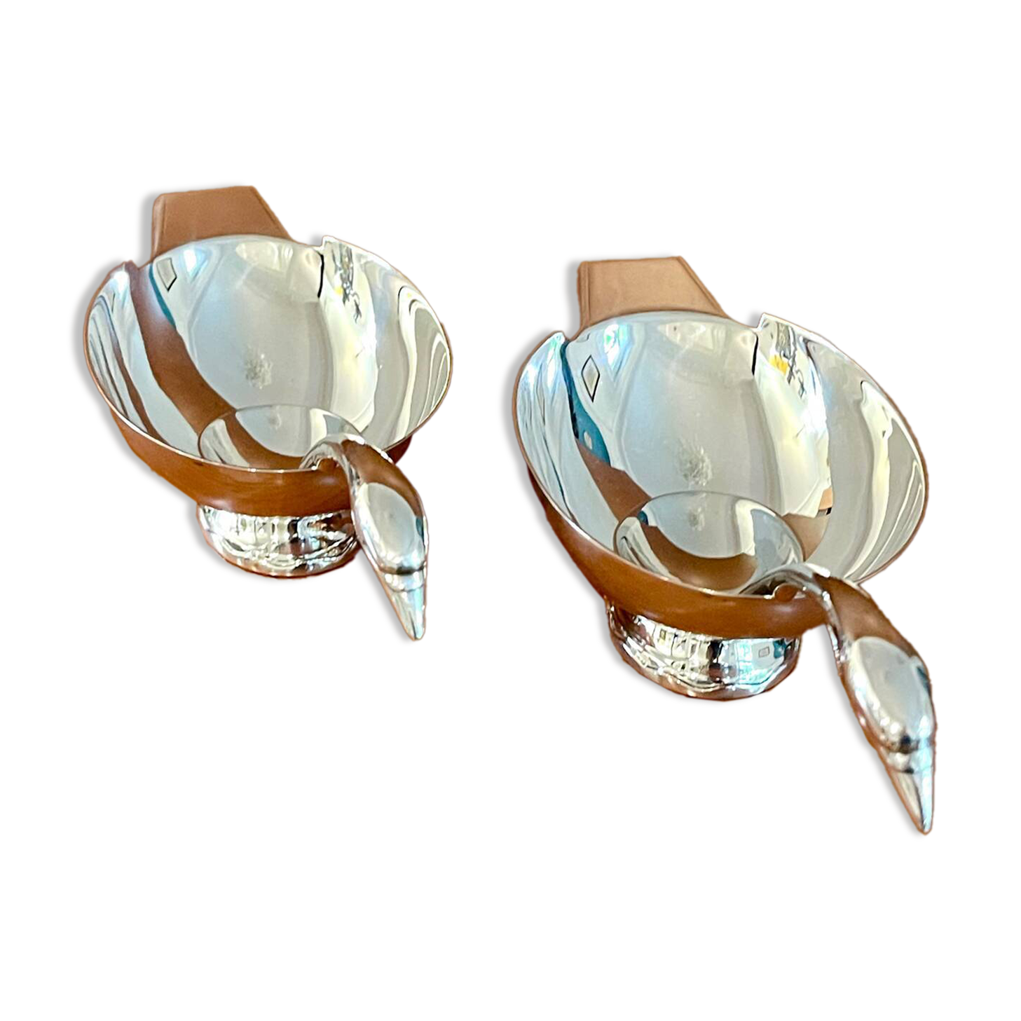 "Christofle, Gallia, 2 Swan Sauce Boats Christian Fjerdingstad