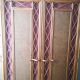 Armoire en rotin, cannage et velours