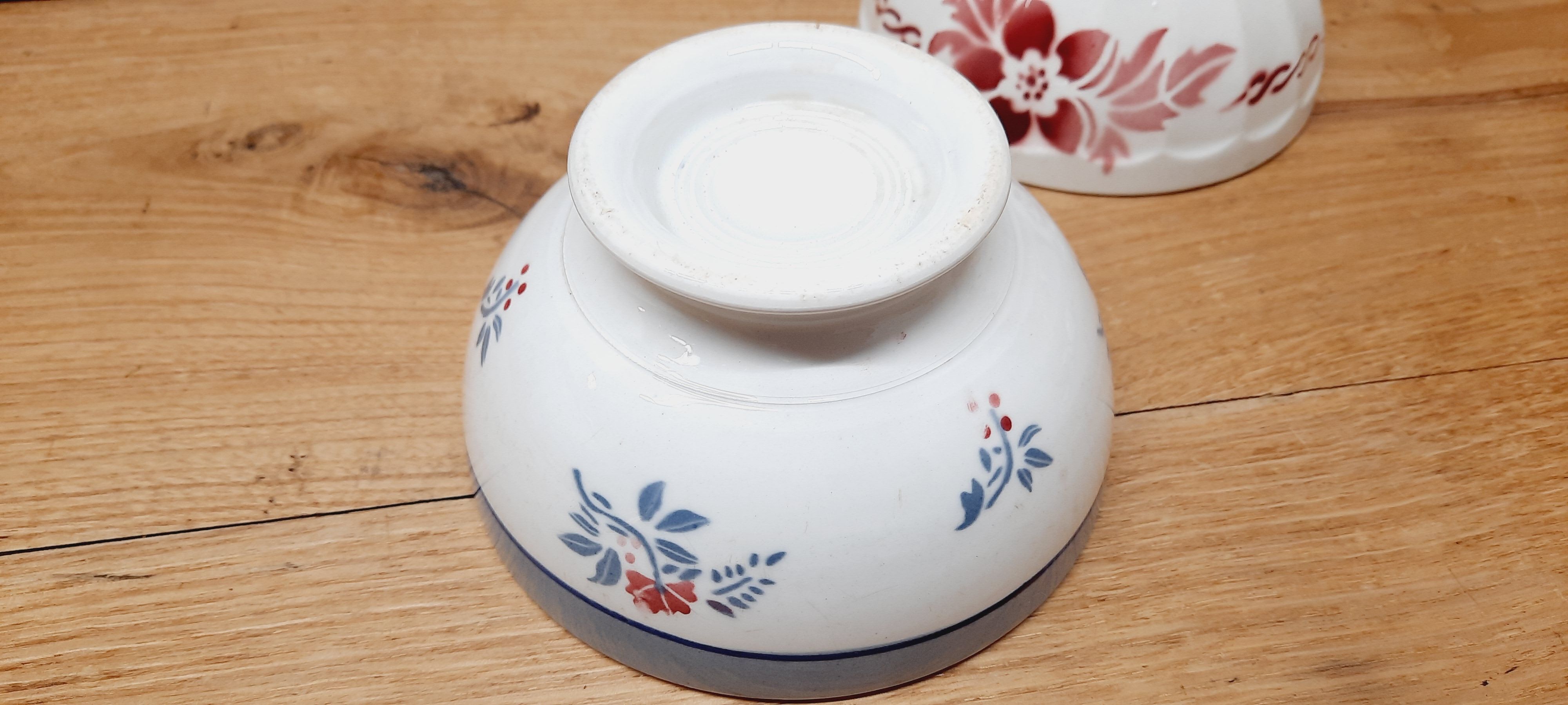 Old pink and grey bowl