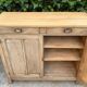 Antique patinated Parisian buffet with shell handles.