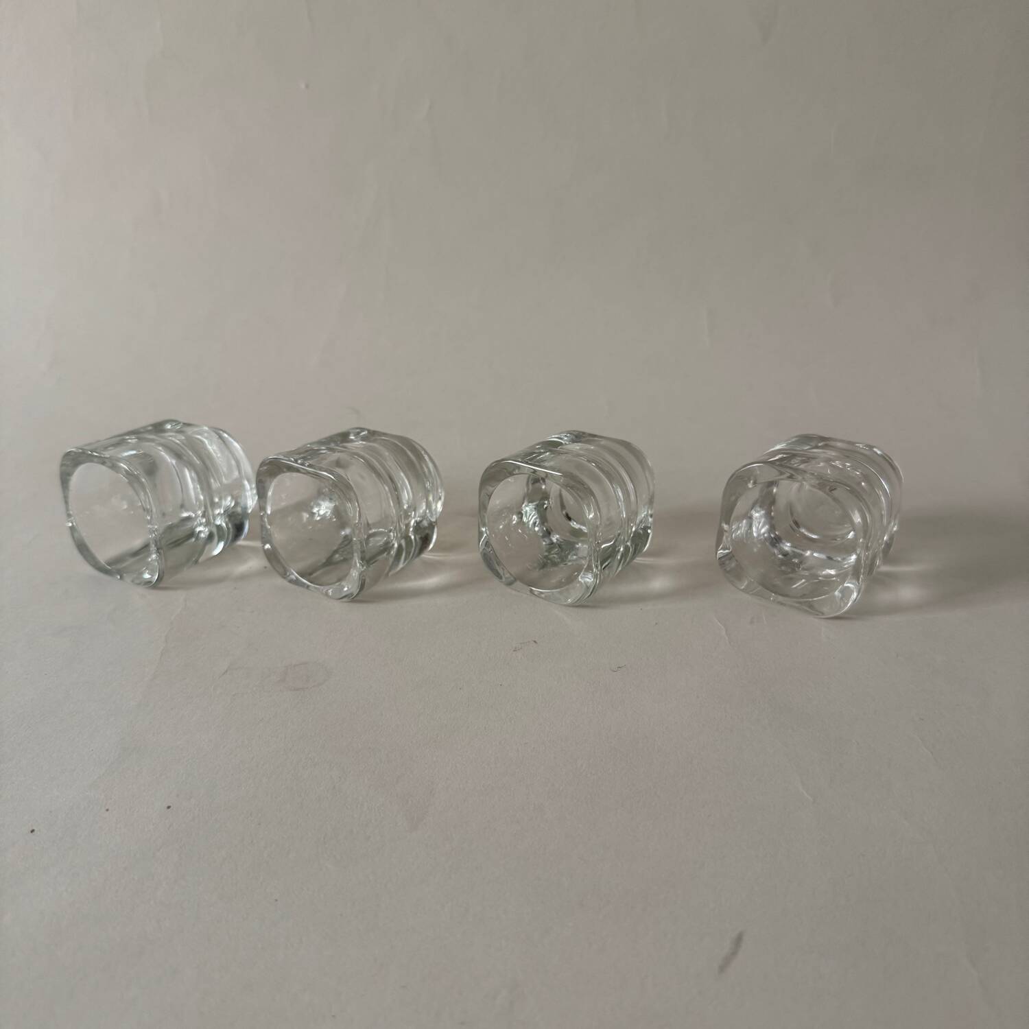 Glass candle holders by Joe Colombo for Arno Italy 1960s