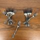 Set of 10+1 Japanese stainless steel dessert forks, rose pattern, 1970
