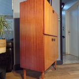 Vintage teak and leather secretary