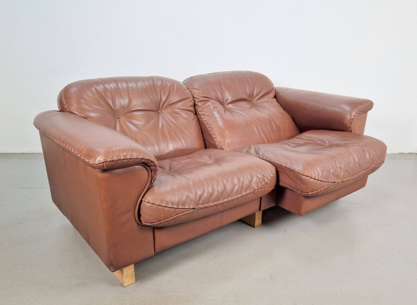 DS101 Two-Seater Sofa in Leather from de Sede, 1970s
