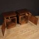 Pair of Italian nightstands in walnut and burl