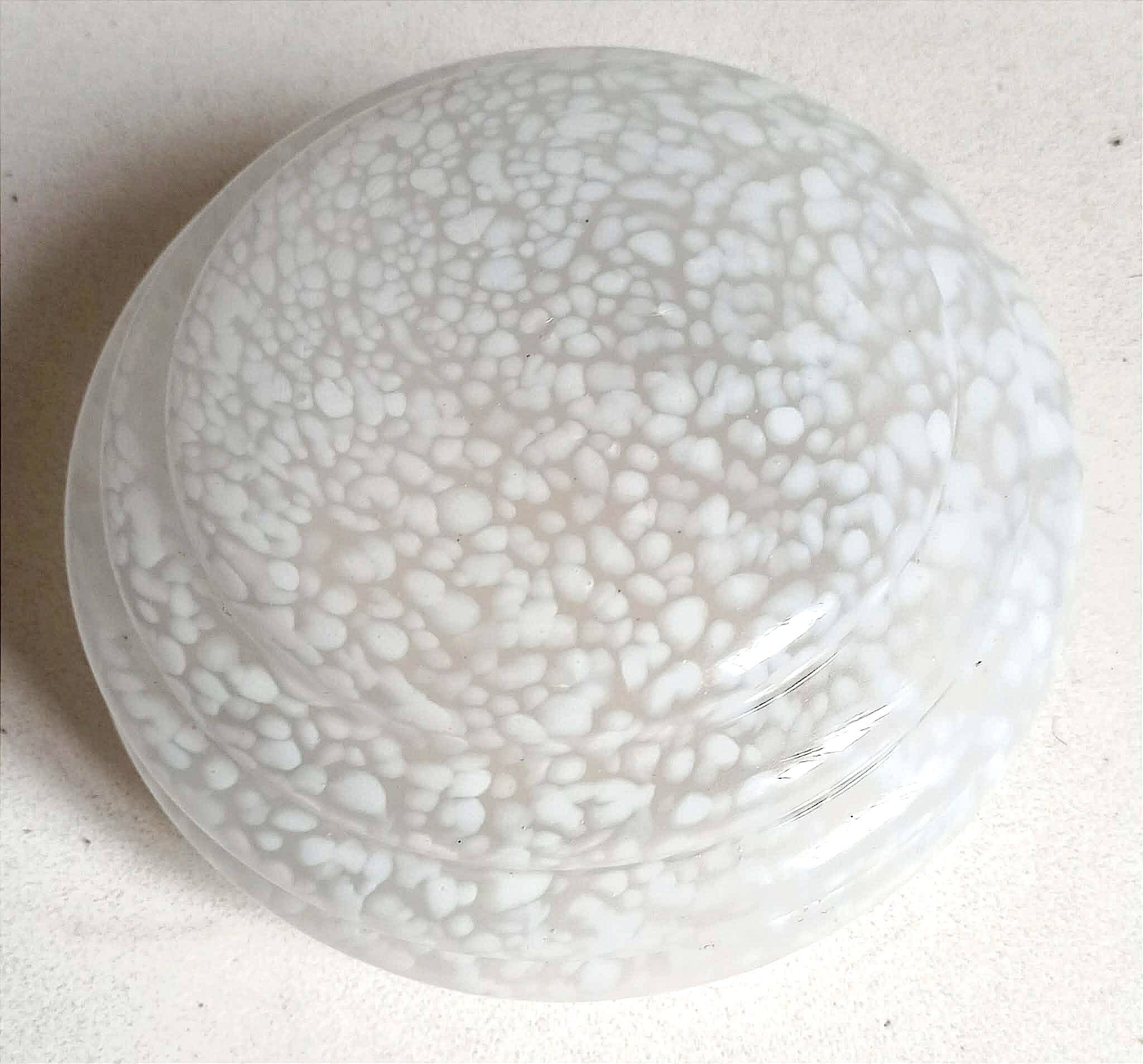 Art Deco Suspension Clichy Glass White Height 52 cm