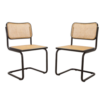 Pair of black Breuer B32 chairs restored, new stamps