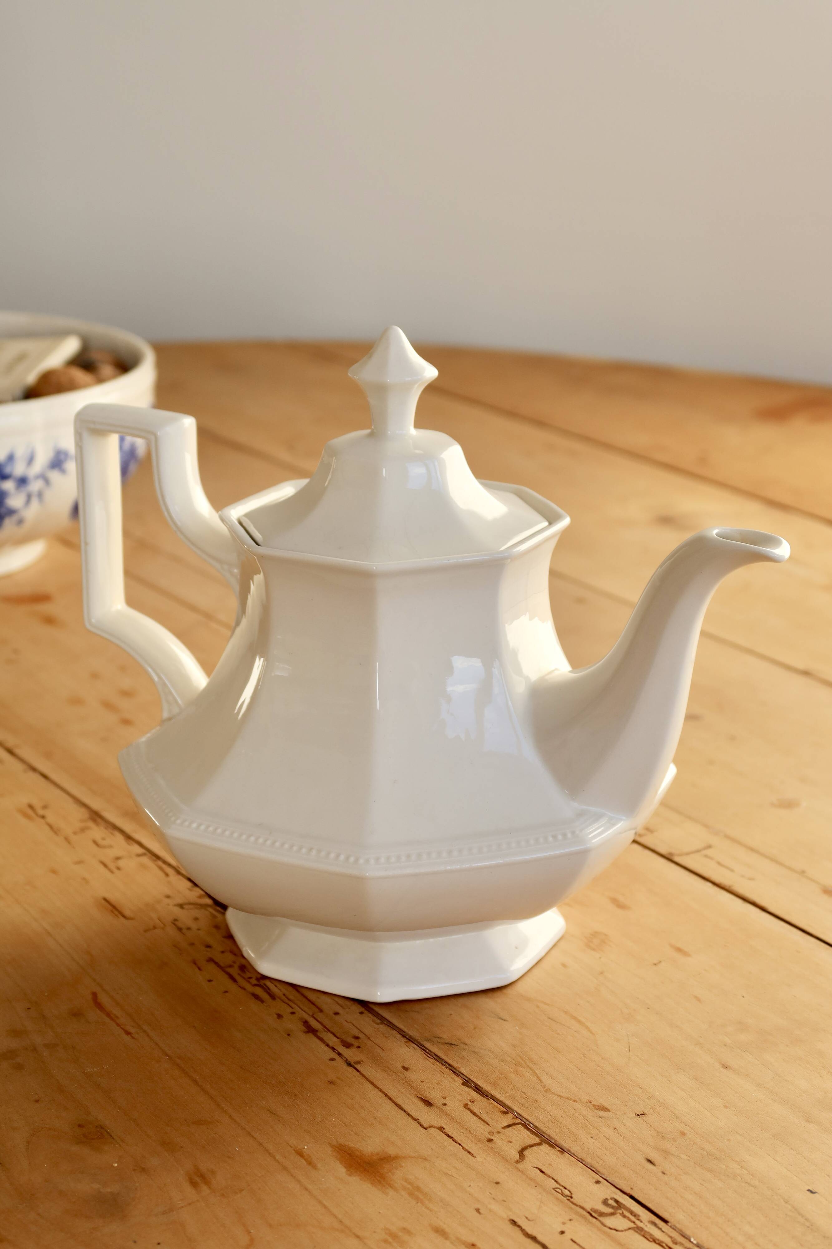 Small vintage porcelain jug Johnson Brothers with Pearl pattern.