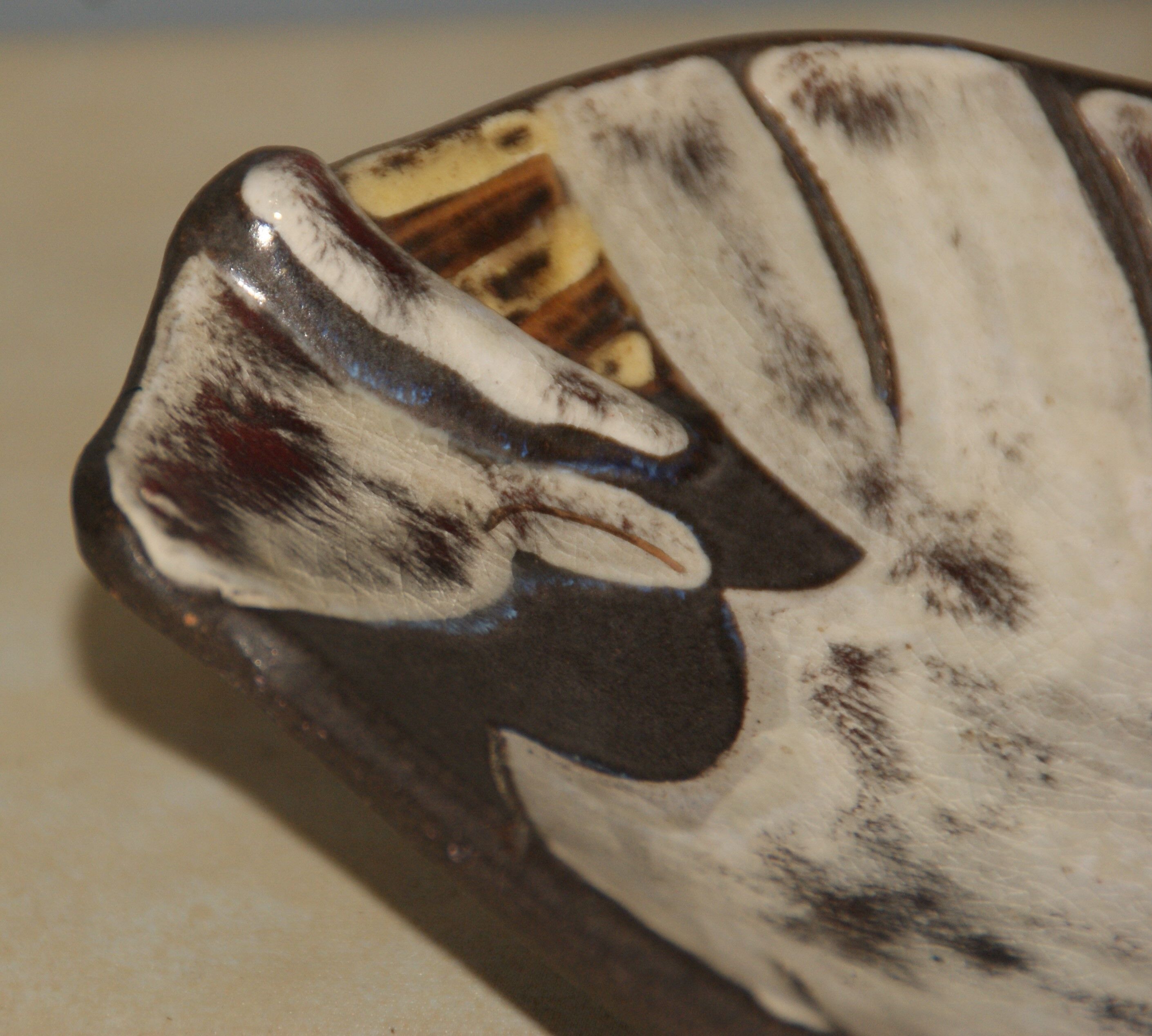 Empty Swiss ceramic pocket KOHLER BIEL pottery alpine pastures cow bell