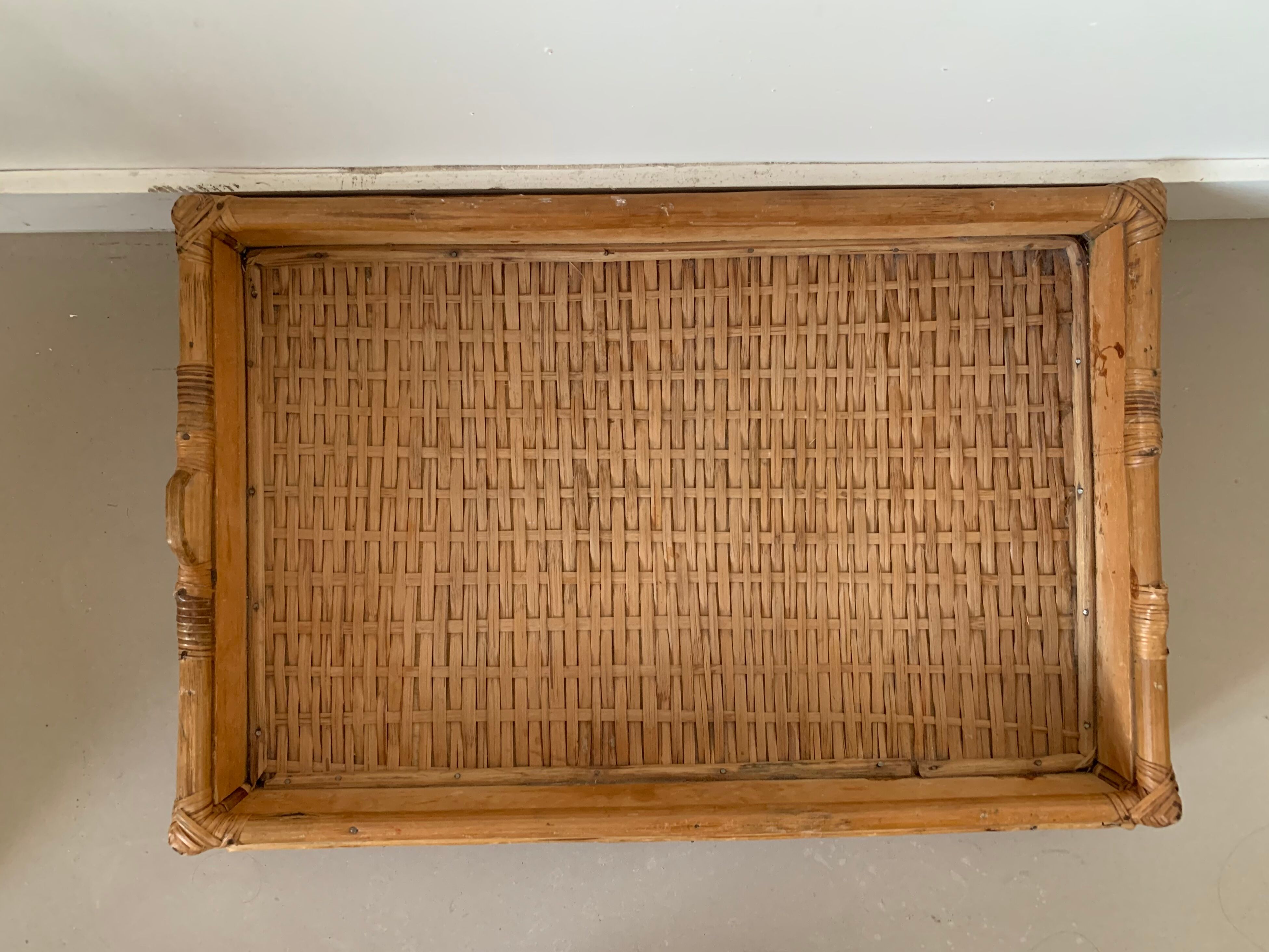 Vintage rattan basket