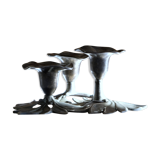 Three-flower pedestal 19th century candlestick