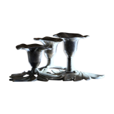 Three-flower pedestal 19th century candlestick