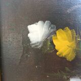 Oil on canvas with bouquet