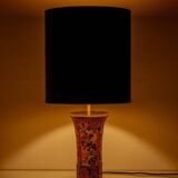 Chinese-style table lamp, French earthenware ceramic in Delft style, 1900s.