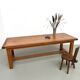 Large modernist farmhouse table in solid beech, thick dowelled top.