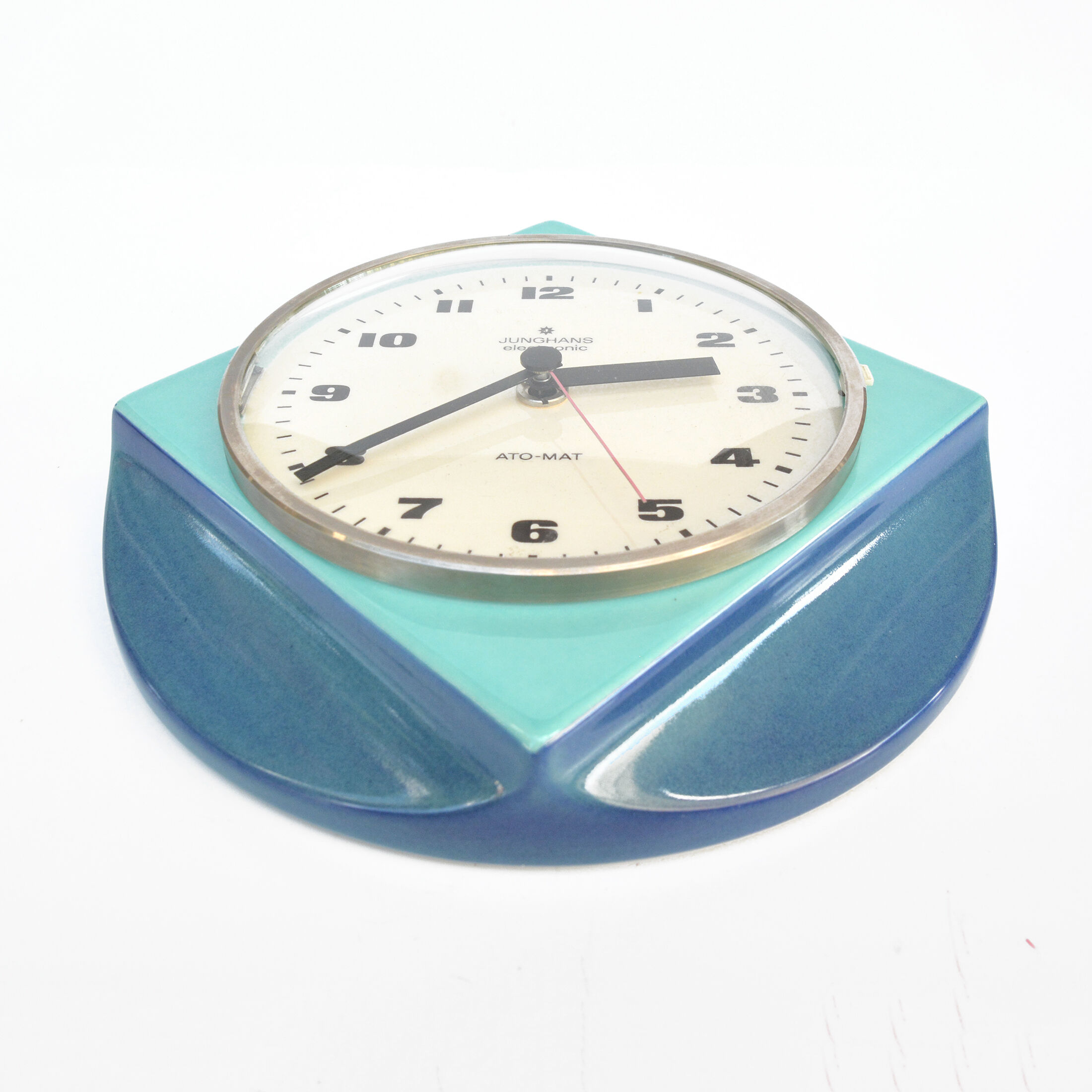 70s modern ceramic wall clock Junghans, Germany