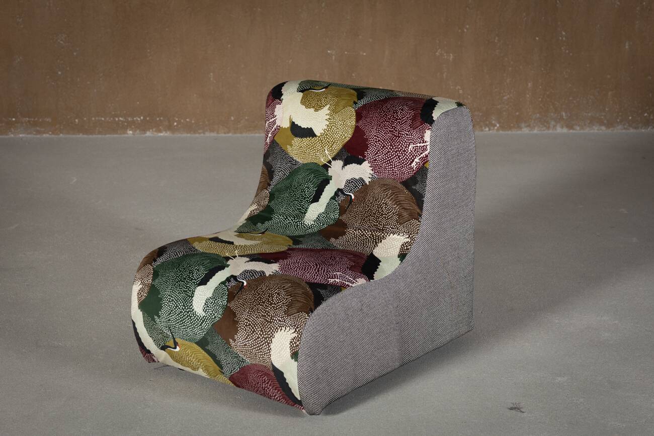 Italian modular sofa (1970) in Freedom Flight velvet – 3-piece