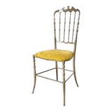 Chaise de salle à manger en laiton italienne par Chiavari, années 1970.