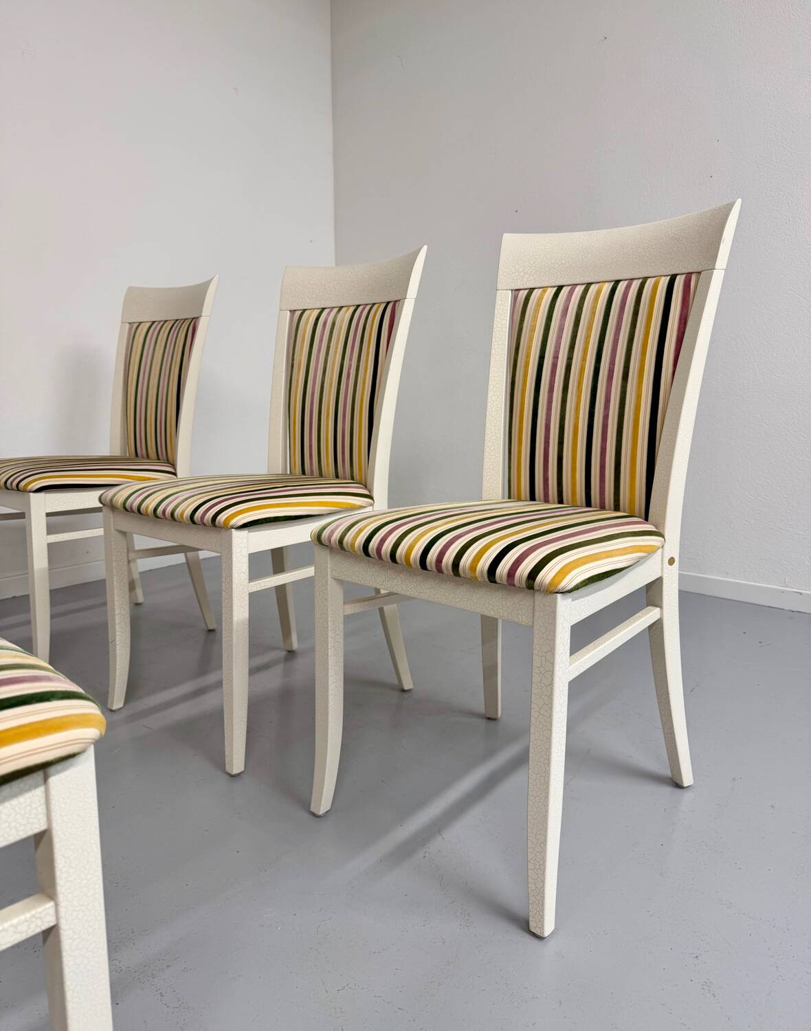 6 thonet gebruder designer chairs with crackle lacquer finish, 1980s vintage